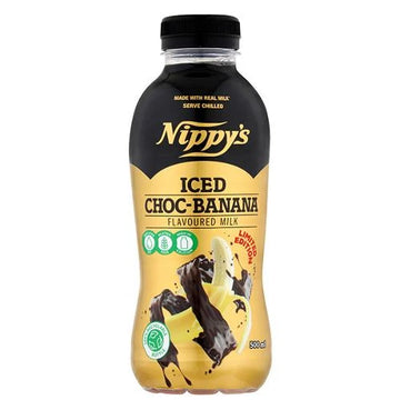 12 Pack x Nippys 500ml Bottle Iced Choco Banana Flavoured Milk